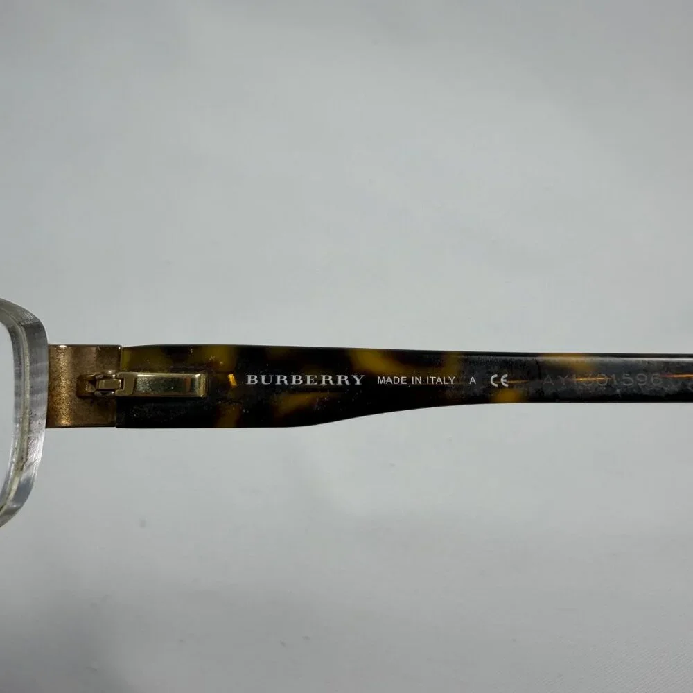 Burberry Gold Half Rim Eyeglasses - Frames Only